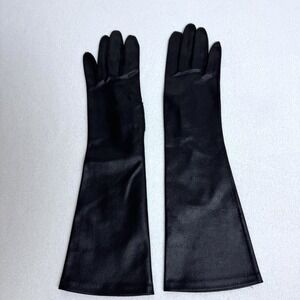 Vintage Hansen Analon Long Black Gloves Womens Size 7 Prom Formal Opera Fancy